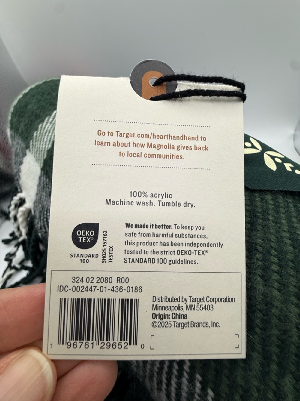 NWT Hearth & Hand with Magnolia Chunky Plaid Throw Blanket Red/Green 50x60 - Picture 3 of 7